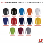 (HC09) Honeycomb Long-Sleeves Polo T-Shirts